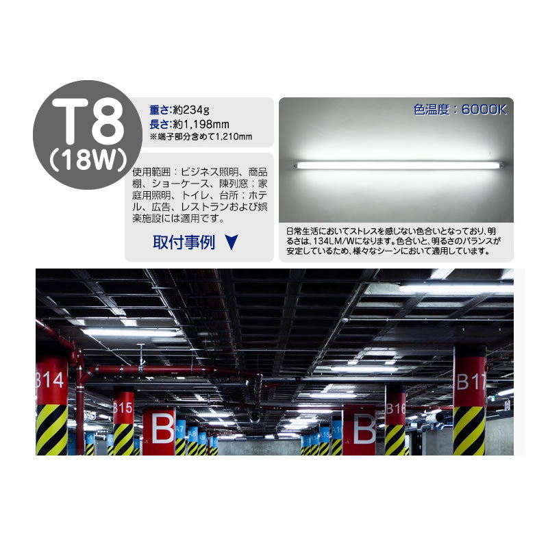 LED 蛍光灯 40W型 直管型 120cm + 照明器具 ユニット セット 昼光色 6000K 240 0LM 口金 G13 消費電力18W 1個
