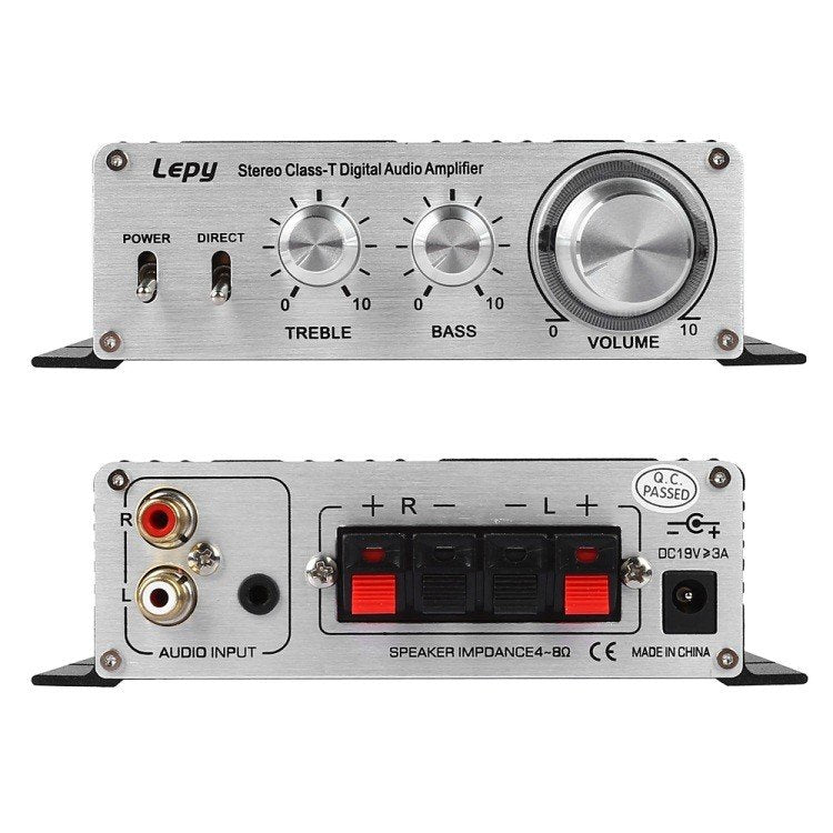 LEPY社 パワーアンプ デジタルアンプ オーディオアンプ コンパクト 高出力50W+50W Hi-Fi 2ch Tripath LP-2051搭載 アルミボディ PSE認証 アダプター付属