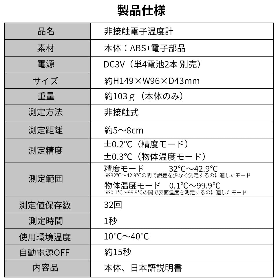 温度計 非接触 1秒測定 32回メモ リー保存 非接触温度計 測定液晶 カラー3色表示 赤外線温度計 非接触式 非接触型 家庭用 学校 医療用電子体温計ではありません