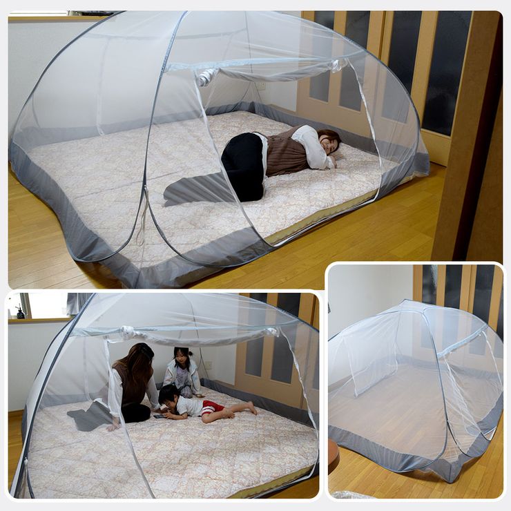 蚊帳 ダブル 軽量 2人~3人用 約 220×240cm 蚊帳テント モスキートネット 睡眠 安眠 蚊 ムカデ 防止 快適 夏 寝室 キッズ ベビ ー