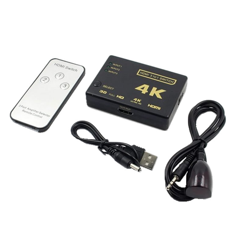 HDMI切替器 4K 2K対応 3入力1出 力 リモコン付き PC Blu-ray ゲ ーム機などに USB給電対応 自動 切換え HDMI –  BuzzMarket